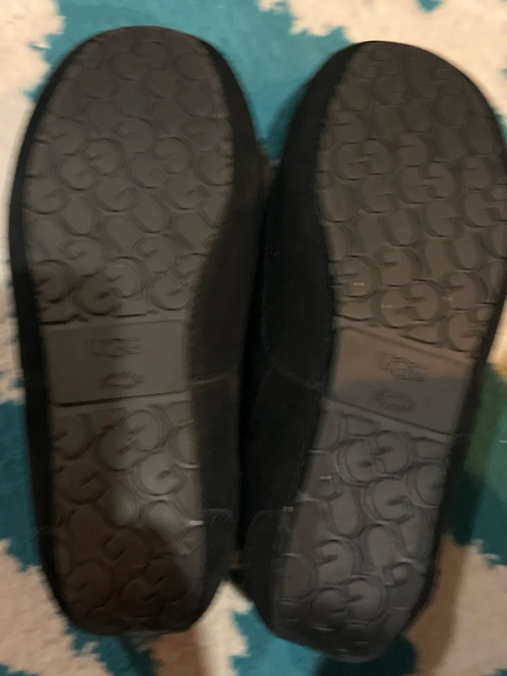 UGG Black Faux-Suede Shearling-Lined Moccasin Slippers